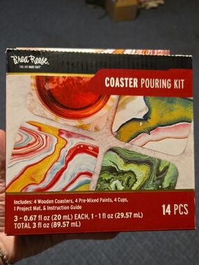 Coaster Pouring Kit – Multicolor Artistic Coaster Set